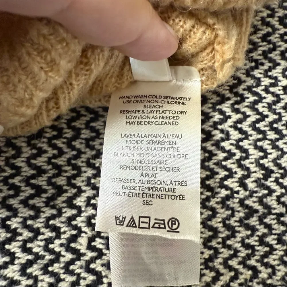 Free People Tan Ribbed MIMOSA CARDIGAN SWEATER